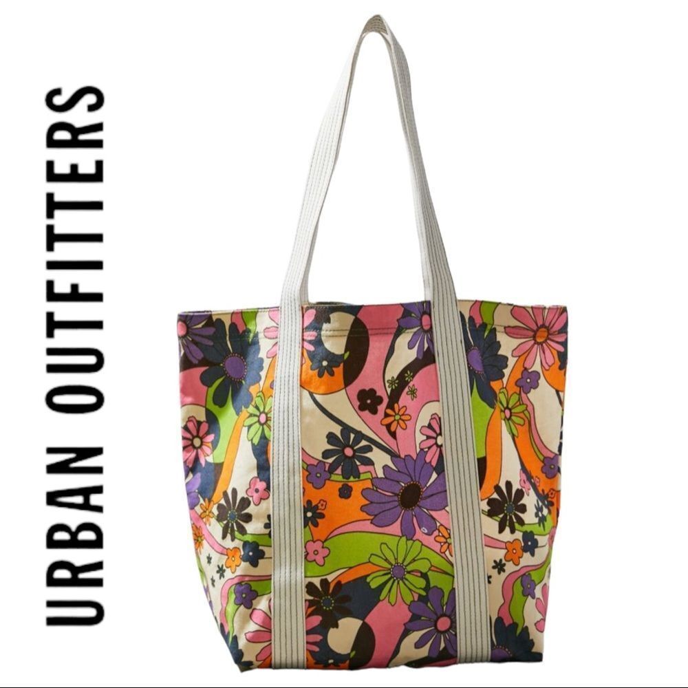 NEW Urban Outfitters UO Colorful Printed Tote Bag - Picture 1 of 2